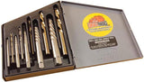 Drill Hog® 10 Piece Cobalt M42 Left Hand Drill Bit Set