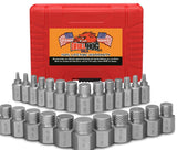 Drill Hog® Spline Drive Screw Extractor Set 25 Pieces Lifetime Warranty
