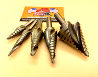 STEP BIT DEAL! Drill Hog® Cobalt Step Drill Bit Set 5 Pc M42 Spiral Flute with FREE 13 Pc Cobalt M42 Drill Bit Set!