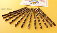 DrillHog USA 1/8" Drill Bits 1/8" HI-Molybdenum M7 HSS Lifetime Warranty 12 PACK