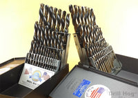Drill Hog 58 Pc Left Hand Drill Bit Set Left Hand Drills Reverse Twist Moly M7