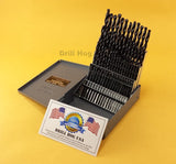 Drill Hog® 60 Pc NUMBER Drill Bit Set HI-Molybdenum M7 Wire Gauge Drill Set Lifetime Warranty