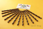 Drill Hog USA 1/4 Drill Bit 1/4 Molybdenum M7 HSS Lifetime Warranty 12 Pack