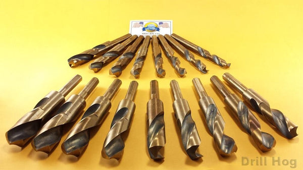 17 Pc Drill Hog® Silver Deming Drill Bit Set HI-Molybdenum M7 17/32" to 1" Lifetime Warranty