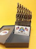 21 Pc Cobalt Drill Bit Set Twist M42 Lifetime Warranty Drill Hog®