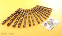 Drill Hog USA 21 Pc Jr Drill Bit Set Index COBALT M42 No Case Lifetime Warranty