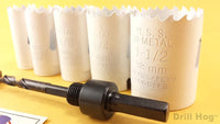 Drill Hog USA Bi Metal Cobalt Hole Saw Kit Hole Cutter Set M2 Holesaw HSS 7Pc