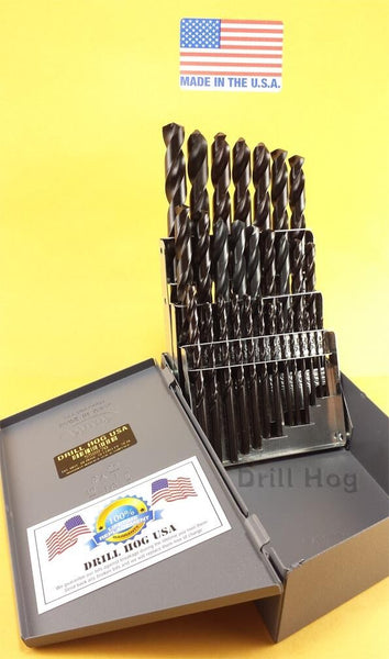 Drill Hog USA 29 Pc Drill Bit Set Pig Steel M60 1/16"-1/2" Lifetime Warranty