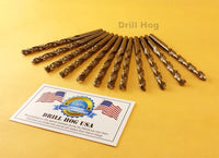 Drill Hog USA 17/64" Cobalt Drill Bits M42 Drill Bit 12 Pack Lifetime Warranty