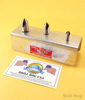 3 Pc Countersink Set 1/4, 3/8, 1/2 Reamer 3 Flute Cobalt 82° Stand Drill Hog USA