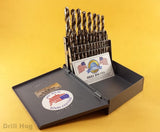 Drill Hog 21 Pc Niobium Drill Bit Set 1/16"-3/8" Nb41 Lifetime Warranty USA MADE