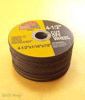 Drill Hog® 4-1/2 Cut Off Wheel 4.5" Cutoff Blade Metal Steel for Angle Grinder 50 Pcs