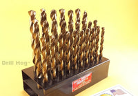 26 Pc LETTER Drill Bit Set A-Z Bits COBALT M42 Drilll Stand Drill Hog USA