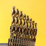 21 Pc Cobalt Drill Bit Set Twist M42 Lifetime Warranty Drill Hog®