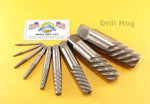 9 Pc Jumbo Spiral Easy Out Set Round Screw Extractor Drill hog Lifetime Warranty