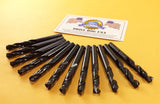1/4" Stubby Bit Machine Screw Stub Length Drill Hog USA Lifetime Warranty 12 Pcs