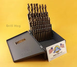 26 Pc LETTER Drill Bit Set A-Z Twist Bit COBALT M42 Drill Hog Lifetime Warranty