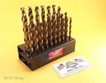 26 Pc LETTER Drill Bit Set A-Z Bits COBALT M42 Drilll Stand Drill Hog USA