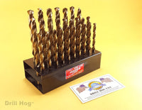 26 Pc LETTER Drill Bit Set A-Z Bits COBALT M42 Drilll Stand Drill Hog USA