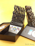 Drill Hog 58 Pc Left Hand Drill Bit Set Left Hand Drills Reverse Twist Moly M7