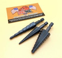 Drill Hog® 3 Pc Step Drill Bit Set M7 UNIBIT Pig Steel M60+ Lifetime Warranty